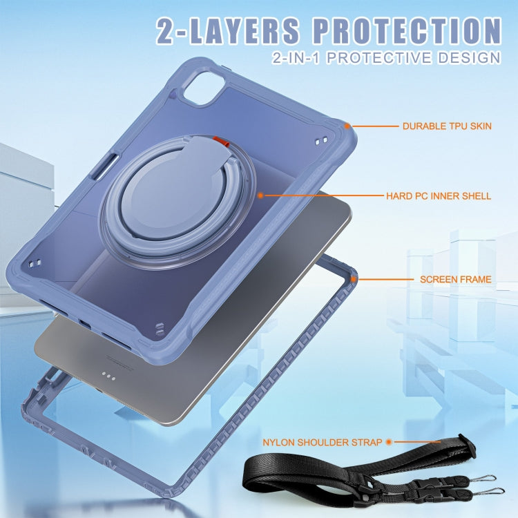 For iPad Pro 11 2024 Powerful Sailor Ring Holder Heavy Duty Hybrid Tablet Case with Strap(Lavender Grey) - iPad Pro 11 2024 Cases by buy2fix | Online Shopping UK | buy2fix