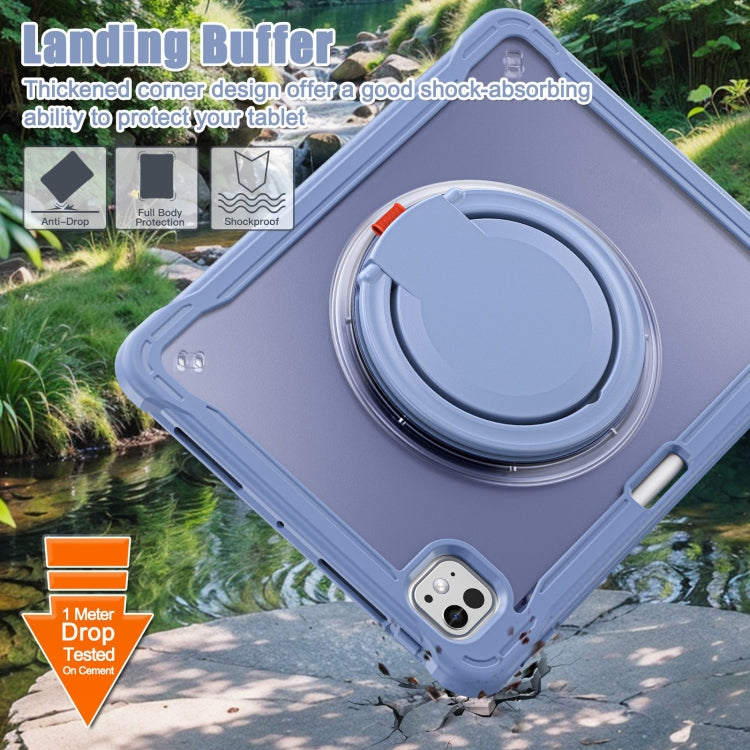 For iPad Pro 11 2024 Powerful Sailor Ring Holder Heavy Duty Hybrid Tablet Case with Strap(Lavender Grey) - iPad Pro 11 2024 Cases by buy2fix | Online Shopping UK | buy2fix