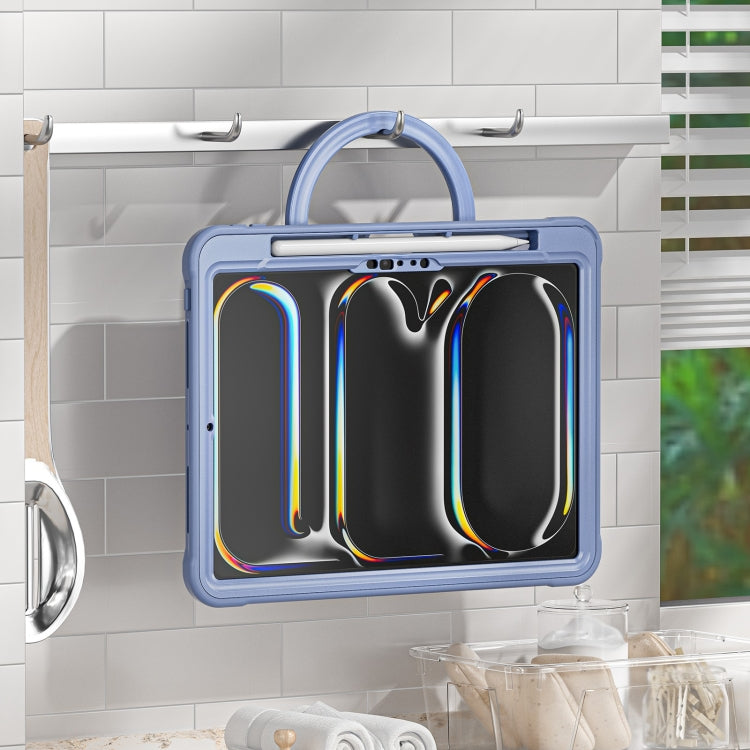 For iPad Pro 11 2024 Powerful Sailor Ring Holder Heavy Duty Hybrid Tablet Case with Strap(Lavender Grey) - iPad Pro 11 2024 Cases by buy2fix | Online Shopping UK | buy2fix