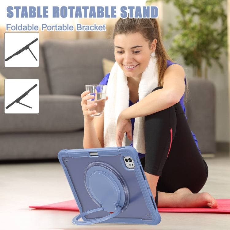 For iPad Pro 11 2024 Powerful Sailor Ring Holder Heavy Duty Hybrid Tablet Case with Strap(Lavender Grey) - iPad Pro 11 2024 Cases by buy2fix | Online Shopping UK | buy2fix