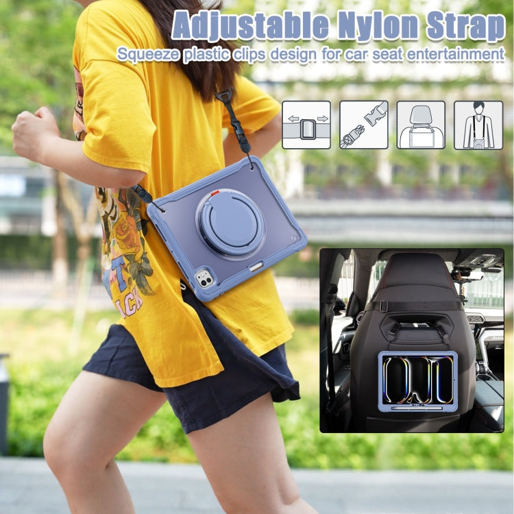 For iPad Pro 11 2024 Powerful Sailor Ring Holder Heavy Duty Hybrid Tablet Case with Strap(Lavender Grey) - iPad Pro 11 2024 Cases by buy2fix | Online Shopping UK | buy2fix