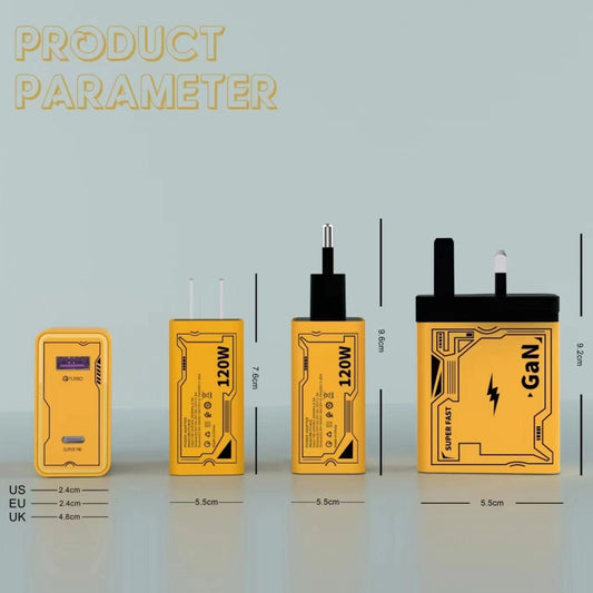 HX111 120W USB, Type-C GaN Ultra-fast Charger(UK Plug) - USB Charger by buy2fix | Online Shopping UK | buy2fix