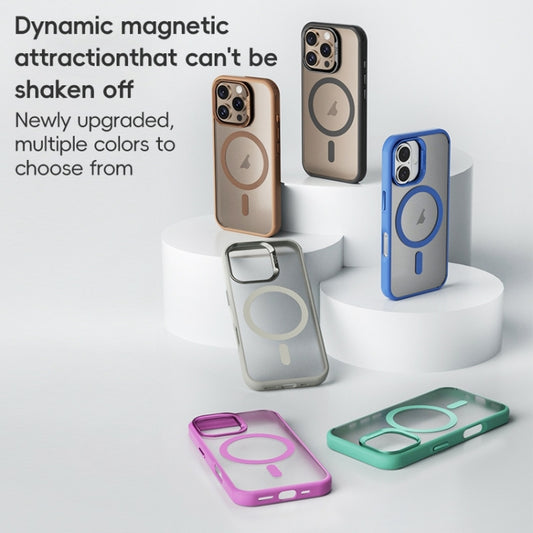 For iPhone 16 ZGA Magsafe Frosted PC Hybrid TPU Phone Case(Black) by ZGA