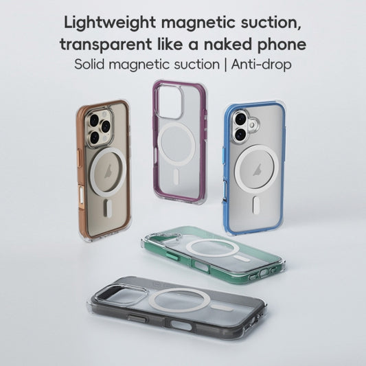 For iPhone 16 Pro ZGA Colorful Airbag Magsafe PC Hybrid TPU Phone Case(Black) by ZGA