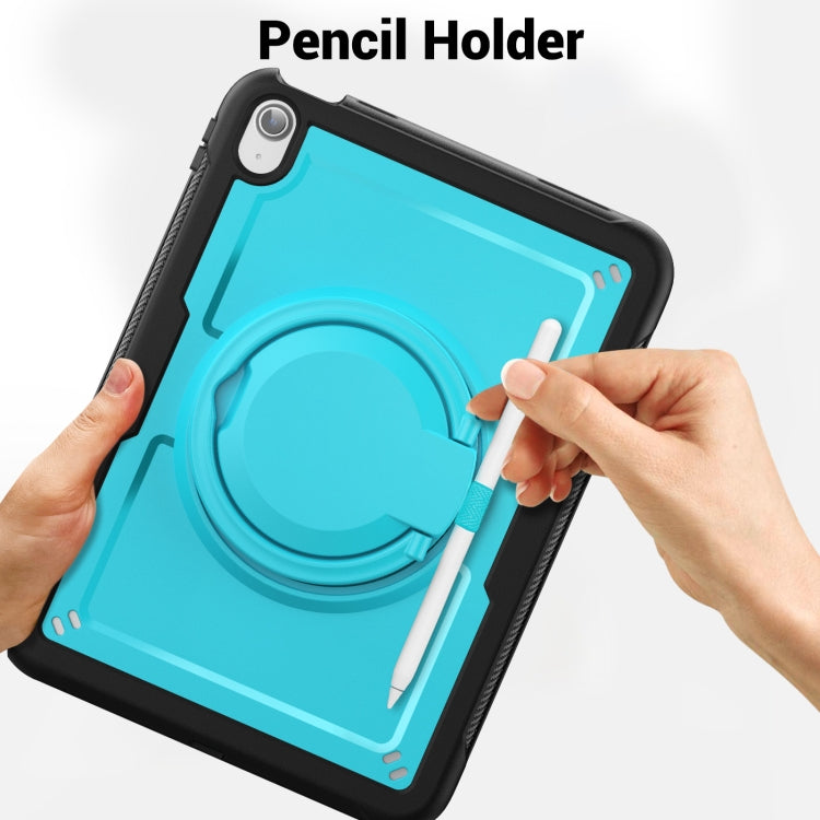 For iPad 2025 / 2022 Honeycomb Hybrid Tablet Case with Handle Holder & Strap(Light Blue) - iPad 2025 / 2022 Cases by buy2fix | Online Shopping UK | buy2fix