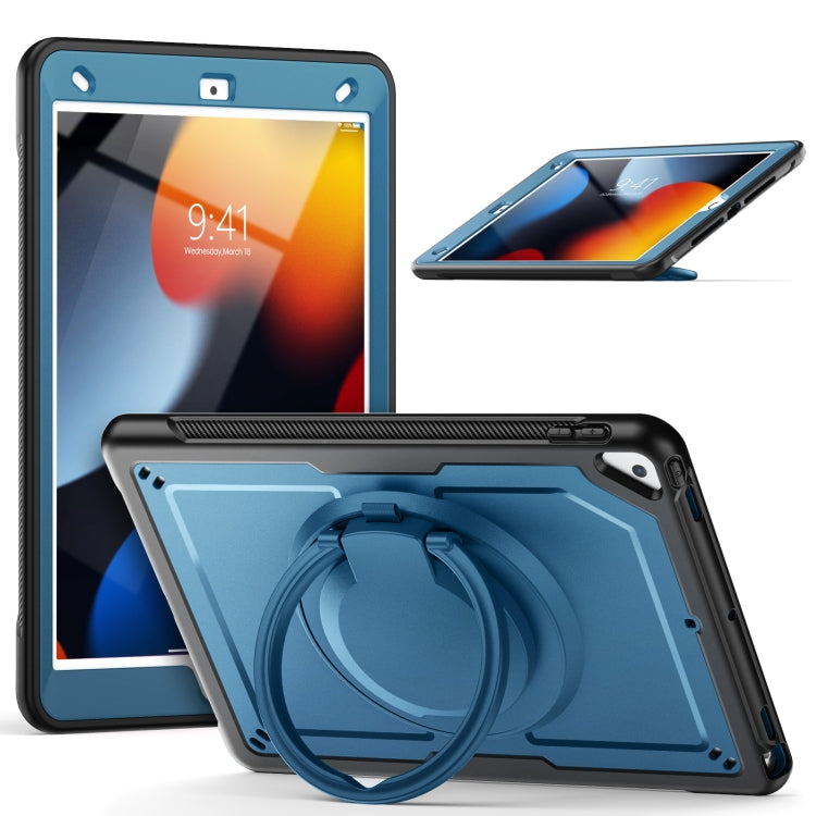 For iPad 10.2 2021 / 2020 / 10.5 2019 Honeycomb Hybrid Tablet Case with Handle Holder & Strap(Navy Blue) - iPad 10.2 Cases by buy2fix | Online Shopping UK | buy2fix