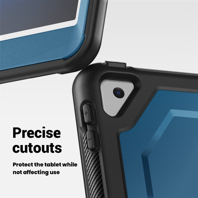 For iPad 10.2 2021 / 2020 / 10.5 2019 Honeycomb Hybrid Tablet Case with Handle Holder & Strap(Navy Blue) - iPad 10.2 Cases by buy2fix | Online Shopping UK | buy2fix