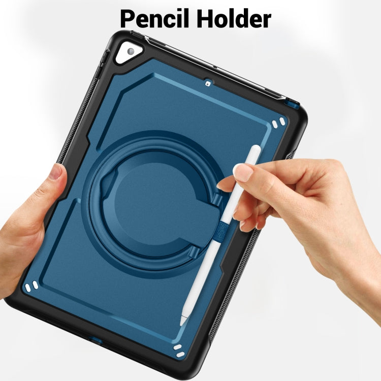 For iPad 10.2 2021 / 2020 / 10.5 2019 Honeycomb Hybrid Tablet Case with Handle Holder & Strap(Navy Blue) - iPad 10.2 Cases by buy2fix | Online Shopping UK | buy2fix