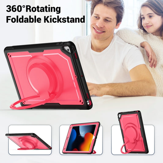 For iPad 10.2 2021 / 2020 / 10.5 2019 Honeycomb Hybrid Tablet Case with Handle Holder & Strap(Rose Red) - iPad 10.2 Cases by buy2fix | Online Shopping UK | buy2fix