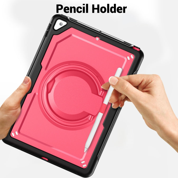 For iPad 10.2 2021 / 2020 / 10.5 2019 Honeycomb Hybrid Tablet Case with Handle Holder & Strap(Rose Red) - iPad 10.2 Cases by buy2fix | Online Shopping UK | buy2fix