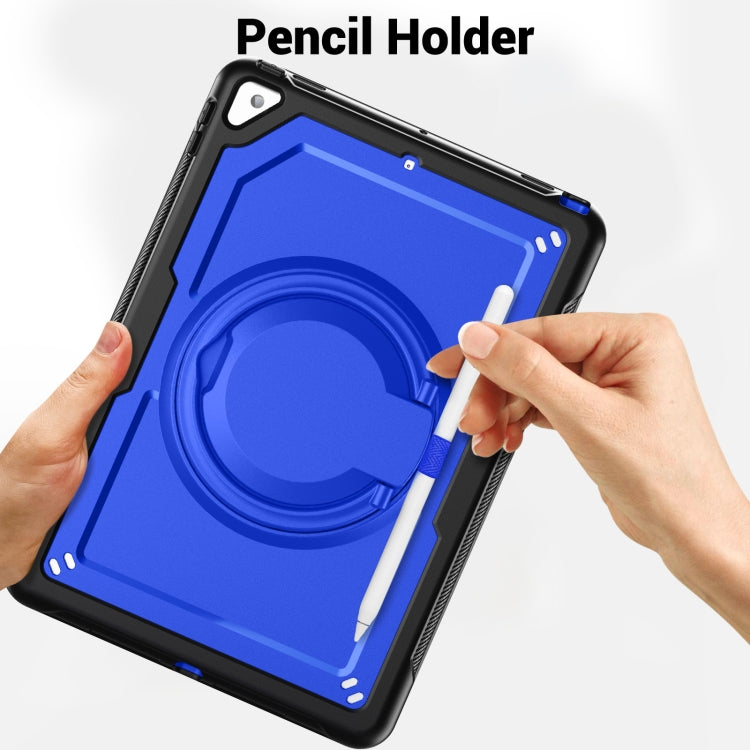 For iPad 10.2 2021 / 2020 / 10.5 2019 Honeycomb Hybrid Tablet Case with Handle Holder & Strap(Dark Blue) - iPad 10.2 Cases by buy2fix | Online Shopping UK | buy2fix
