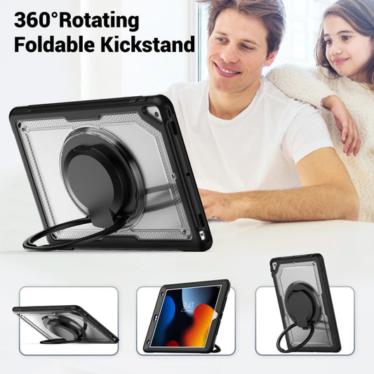 For iPad 10.2 2021 / 2020 / 10.5 2019 Honeycomb Hybrid Tablet Case with Handle Holder & Strap(Transparent) - iPad 10.2 Cases by buy2fix | Online Shopping UK | buy2fix