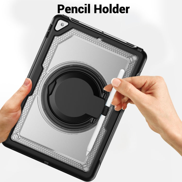 For iPad 10.2 2021 / 2020 / 10.5 2019 Honeycomb Hybrid Tablet Case with Handle Holder & Strap(Transparent) - iPad 10.2 Cases by buy2fix | Online Shopping UK | buy2fix