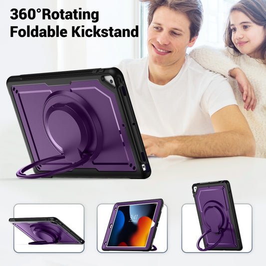 For iPad 10.2 2021 / 2020 / 10.5 2019 Honeycomb Hybrid Tablet Case with Handle Holder & Strap(Purple) - iPad 10.2 Cases by buy2fix | Online Shopping UK | buy2fix