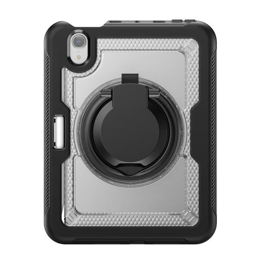 For iPad mini 2024 / mini 6 Honeycomb Hybrid Tablet Case with Handle Holder & Strap(Transparent) - iPad mini 2024 Cases by buy2fix | Online Shopping UK | buy2fix