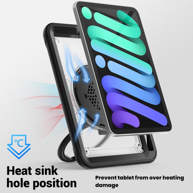 For iPad mini 2024 / mini 6 Honeycomb Hybrid Tablet Case with Handle Holder & Strap(Transparent) - iPad mini 2024 Cases by buy2fix | Online Shopping UK | buy2fix