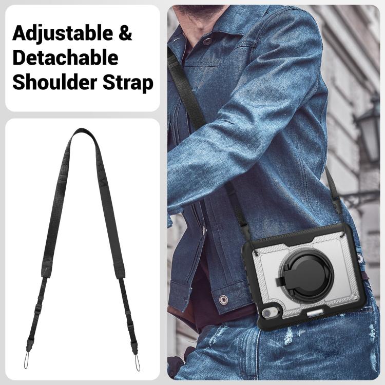 For iPad mini 2024 / mini 6 Honeycomb Hybrid Tablet Case with Handle Holder & Strap(Transparent) - iPad mini 2024 Cases by buy2fix | Online Shopping UK | buy2fix