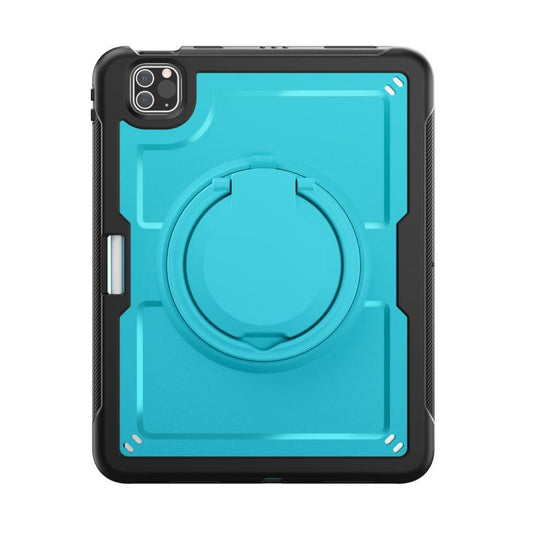 For iPad Pro 11 2022 / Air 10.9 2022 Honeycomb Hybrid Tablet Case with Handle Holder & Strap(Light Blue) - iPad Pro 11 (2022/2021) Cases by buy2fix | Online Shopping UK | buy2fix