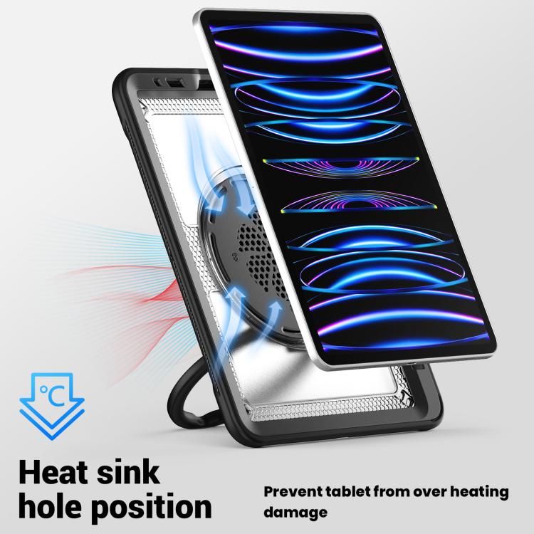 For iPad Pro 11 2022 / Air 10.9 2022 Honeycomb Hybrid Tablet Case with Handle Holder & Strap(Transparent) - iPad Pro 11 (2022/2021) Cases by buy2fix | Online Shopping UK | buy2fix