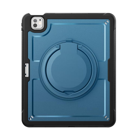 For iPad Pro 13 2024 Honeycomb Hybrid Tablet Case with Handle Holder & Strap(Navy Blue) - iPad Pro 13 2024 Cases by buy2fix | Online Shopping UK | buy2fix