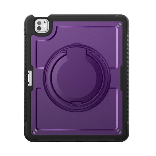 For iPad Pro 13 2024 Honeycomb Hybrid Tablet Case with Handle Holder & Strap(Purple) - iPad Pro 13 2024 Cases by buy2fix | Online Shopping UK | buy2fix