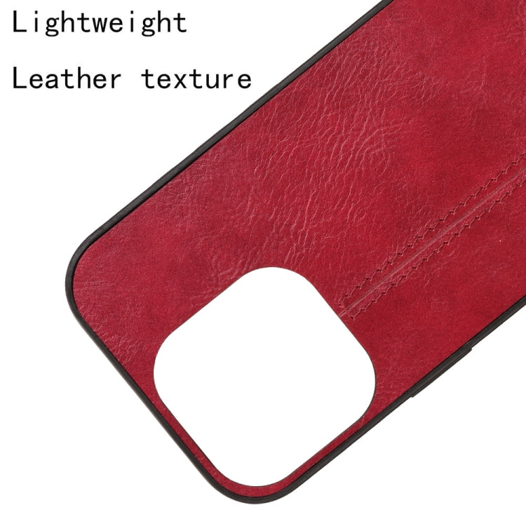 For iPhone 16 Pro Cow Pattern Sewing Card Bag Phone Case(Red) by buy2fix
