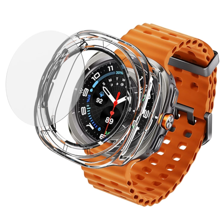 For Samsung Galaxy Watch Ultra 47mm Tempered Glass Film Integrated PC Watch Protective Case(Transparent) - Watch Cases by buy2fix | Online Shopping UK | buy2fix