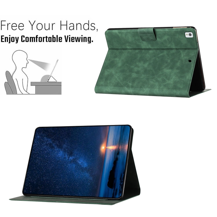 For iPad 10.2 2021 / 2020 / 10.5 2019 Embossed Couple Cat Smart Tablet Leather Case(Green) - iPad 10.2 Cases by buy2fix | Online Shopping UK | buy2fix