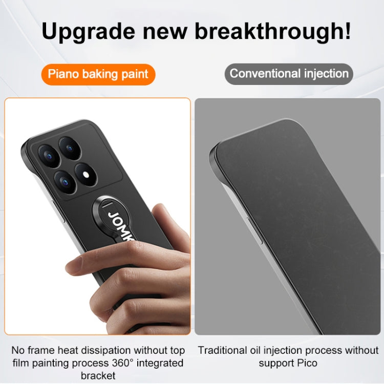 For Redmi K70 Baking Varnish 360 Rotate Holder No Frame PC Phone Case(Green) - Xiaomi Cases by buy2fix | Online Shopping UK | buy2fix