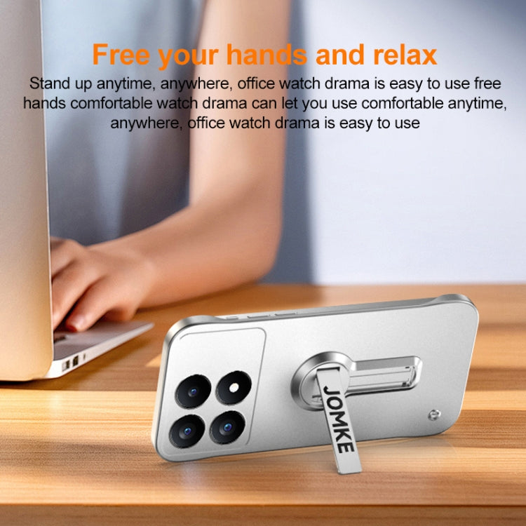 For Redmi K70 Baking Varnish 360 Rotate Holder No Frame PC Phone Case(Silver) - Xiaomi Cases by buy2fix | Online Shopping UK | buy2fix