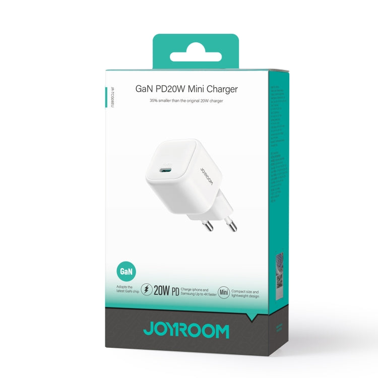 JOYROOM JR-TCG08 GaN PD20W USB-C / Type-C Port Mini Charger, Plug:EU Plug(White) by JOYROOM