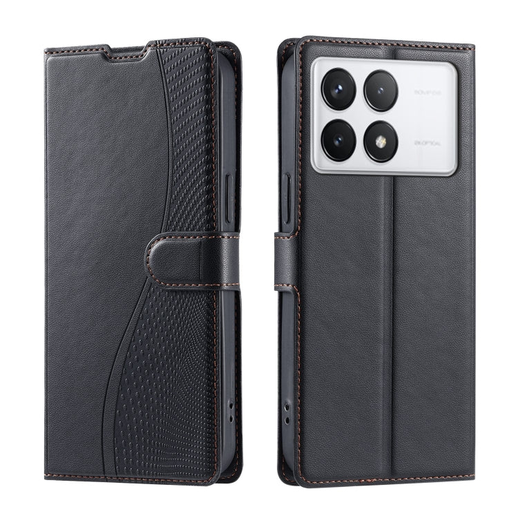 For Redmi K70 Voltage Ultra-thin Dot Leather Phone Case(Black) - Xiaomi Cases by buy2fix | Online Shopping UK | buy2fix