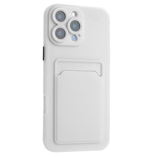 For iPhone 16 Pro Skin Feel Card Contrast Color Button TPU Phone Case(White) by buy2fix