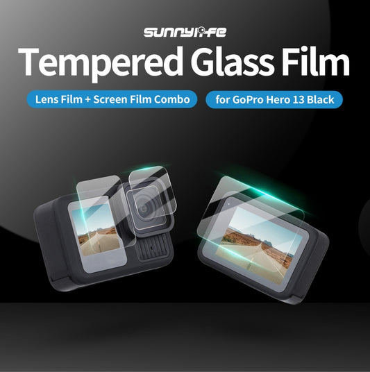 For GoPro HERO13 Black Sunnylife 3 in 1 Lens Protector Front and Rear Screen Tempered Glass Films, Quantity:1 + 1 + 1 Sets by Sunnylife