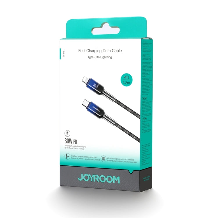 JOYROOM S-A42 Crystal Clear Series Fast Charging Data Cable, Type-C to 8 Pin Cable, Length: 1.2m(Black) by JOYROOM
