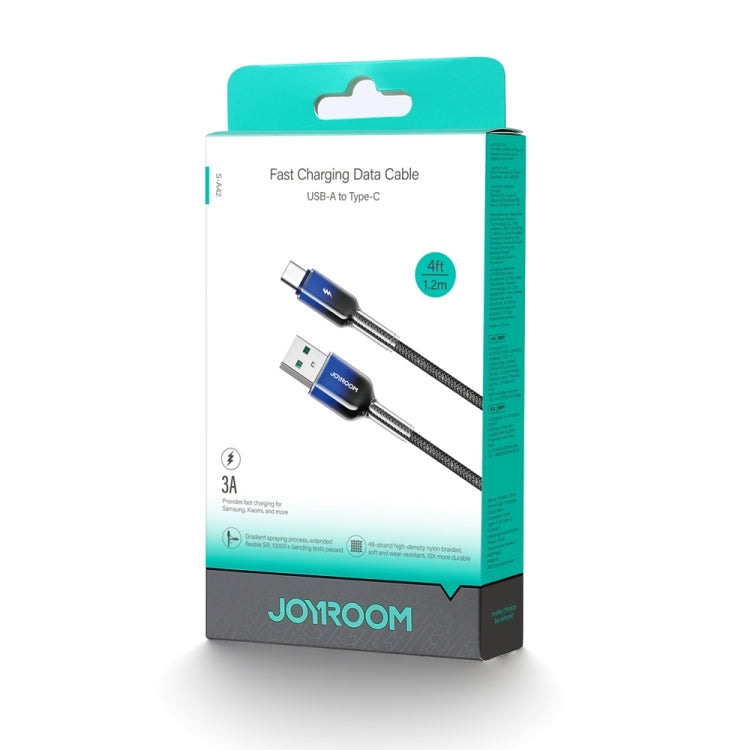 JOYROOM S-A42 Crystal Clear Series Fast Charging Data Cable, USB to Type-C Cable, Length: 1.2m(Black) by JOYROOM