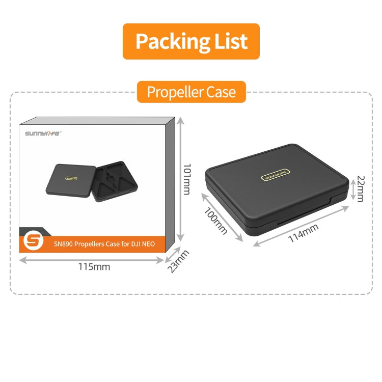 For DJI Neo Sunnylife NEO Propellers Case Storage Mini Travel Case Box(Black) by Sunnylife
