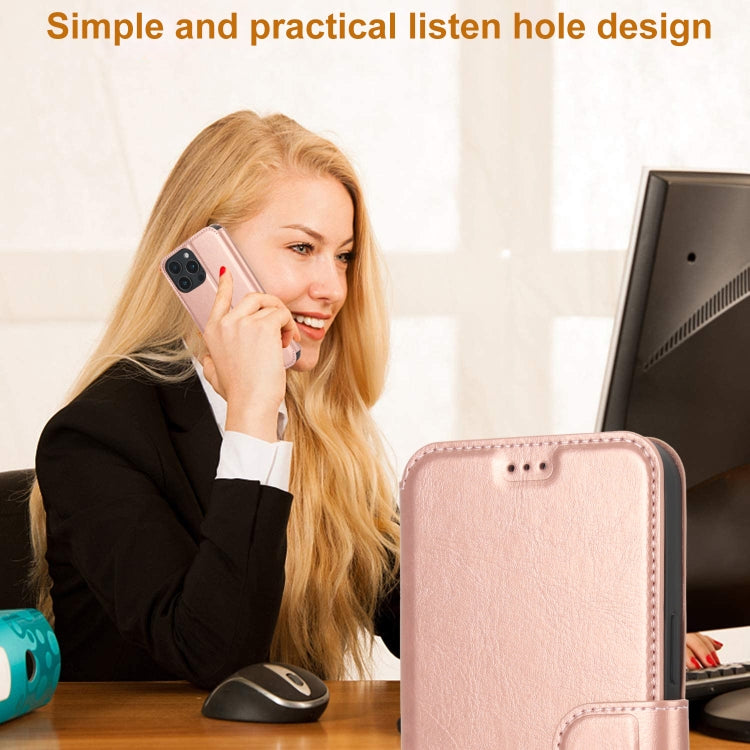 For iPhone 16 Pro Shockproof PU + TPU Leather Phone Case(Rose Gold) by buy2fix