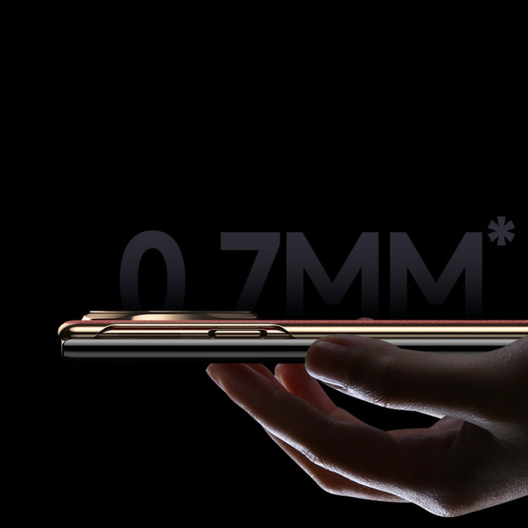 For Huawei Mate XT Ultimate Design View Window Genuine Leather Electroplating Phone Case(Red) - Huawei Cases by buy2fix | Online Shopping UK | buy2fix