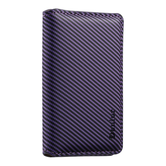 Denior V13 Magsafe Wallet Carbon Fiber Texture Leather Magnetic Card Holder Bag(Purple) - Adhesive Card Holders by Denior | Online Shopping UK | buy2fix