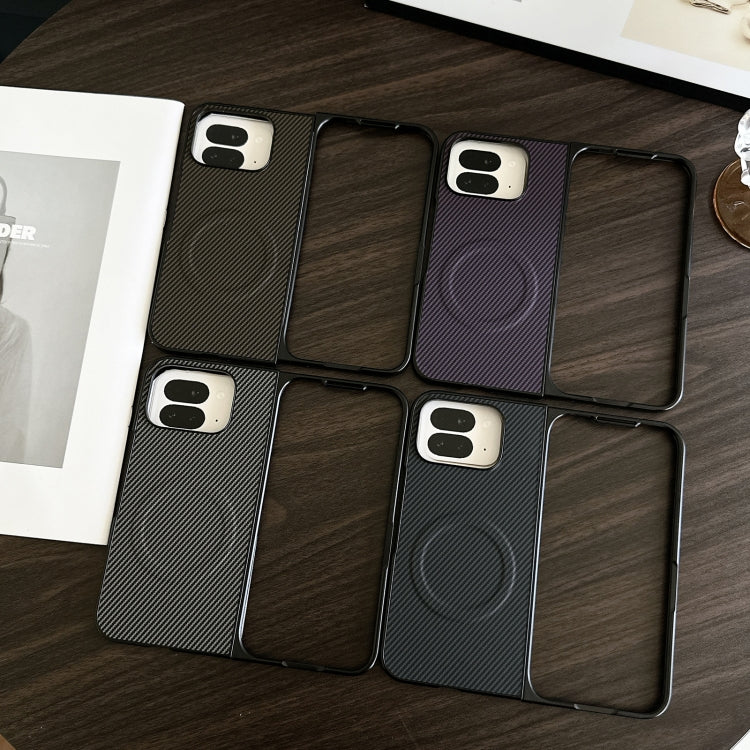 For Google Pixel 9 Pro Fold Carbon Fiber Leather MagSafe PC Phone Case(Brown) by buy2fix