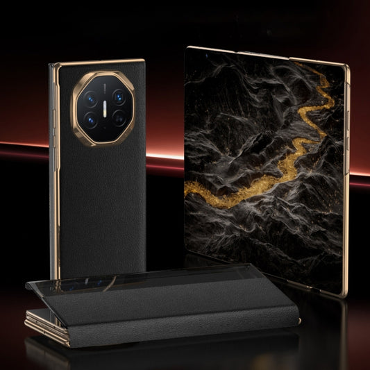 For Huawei Mate XT Ultimate Smart Side View Window Plain Leather Phone Case(Black) - Huawei Cases by buy2fix | Online Shopping UK | buy2fix