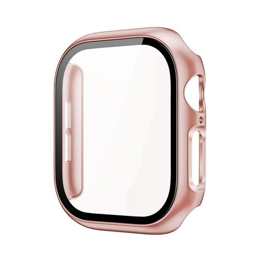 For Apple Watch Series 10/11 42mm imak Integrated Watch Case with Film(Rose Gold) by imak