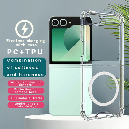 For Samsung Galaxy Z Flip6 / Flip7 FE IMAK Space Shield PC + TPU Airbag Shockproof MagSafe Phone Case(Transparent) by imak