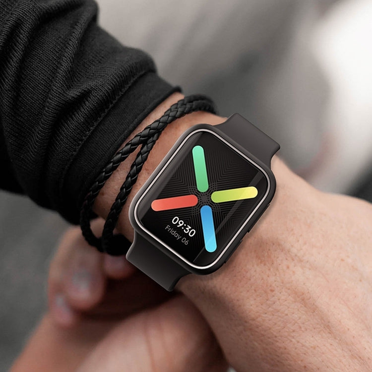 For OPPO Watch 46mm Smart Watch TPU Protective Case, Color:Black+Yellow by buy2fix