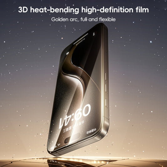 For iPhone 16 Plus Benks Black Gold Series 3D Heat Bending Full Glue Full Coverage HD Tempered Film by Benks