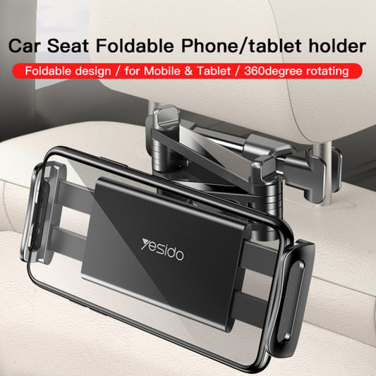 Yesido C117 Car Headrest Backseat Phone & Tablet Holder(Black) by Yesido