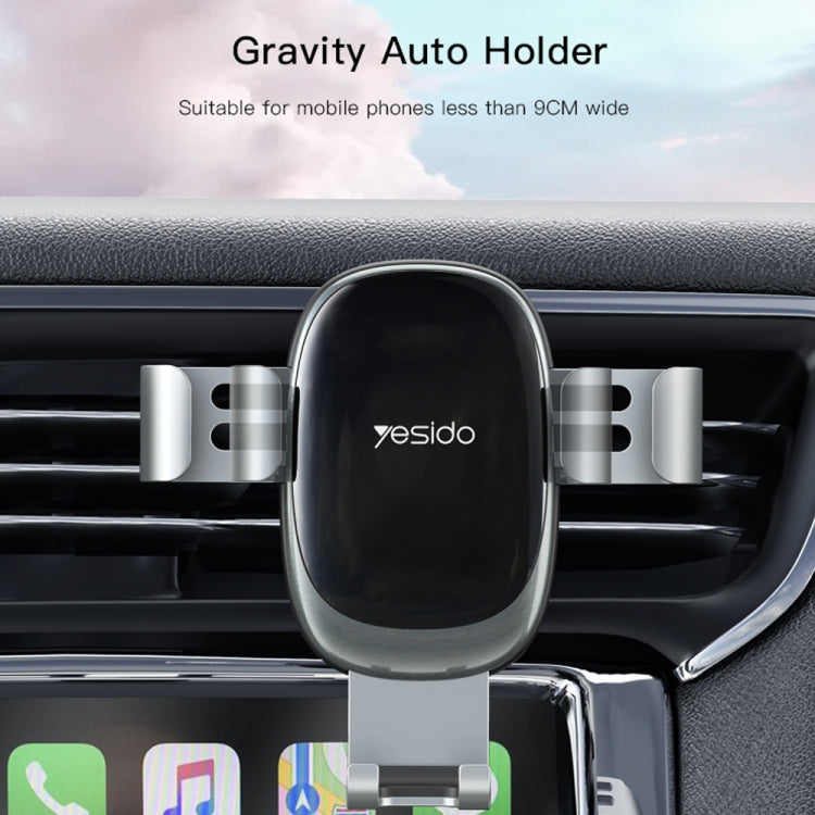 Yesido C122 Car Air Outlet Gravity Clamp Arm Mobile Phone Holder(Black) - Universal Car Holders by Yesido | Online Shopping UK | buy2fix