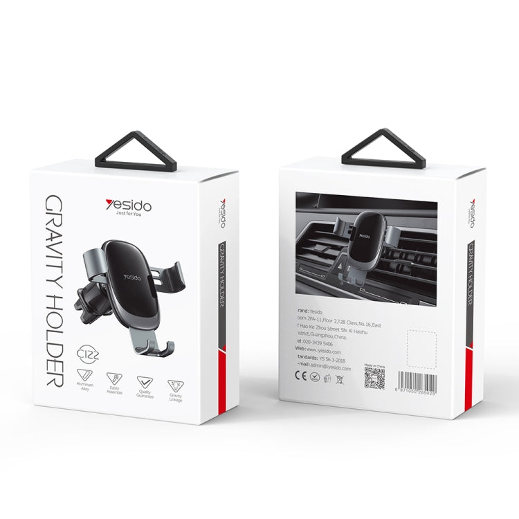 Yesido C122 Car Air Outlet Gravity Clamp Arm Mobile Phone Holder(Black) - Universal Car Holders by Yesido | Online Shopping UK | buy2fix