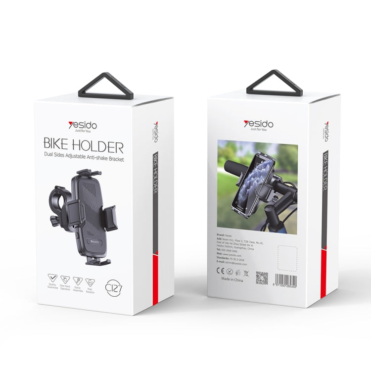 Yesido C127 Dual Side Adjustable Bicycle Handle Phone Holder(Black) by Yesido